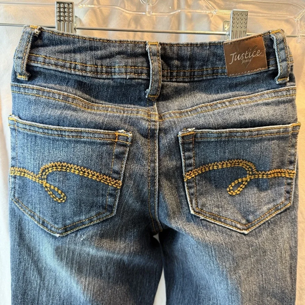 Justice Girls Size 10S Simply Low Super Skinny Stretch Jeans Bling